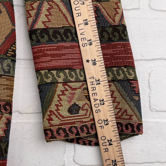 Ascente Sport Blazer Women Medium Red Green Tapestry‎ Aztec Southwestern USA VTG - Picture 10 of 13